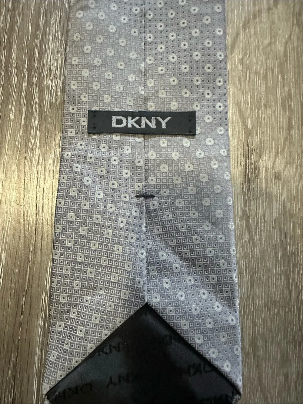 Classic Gray Men's Silk Tie with Subtle Dot Pattern